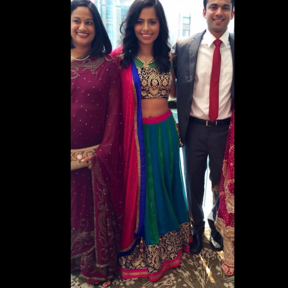 Blue Green Indian Lehenga Size Small